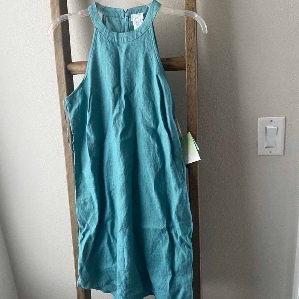 NWT - Sigrid Olsen 100% linen dress with high neck XS
